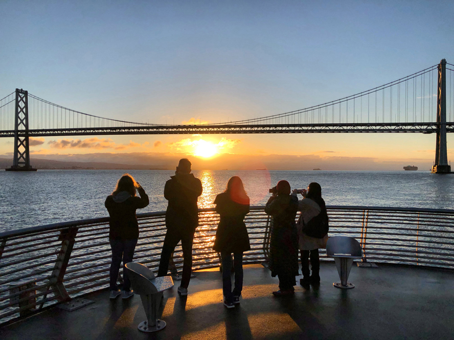 San Francisco Sunrise Bay Bridge Writers Walk